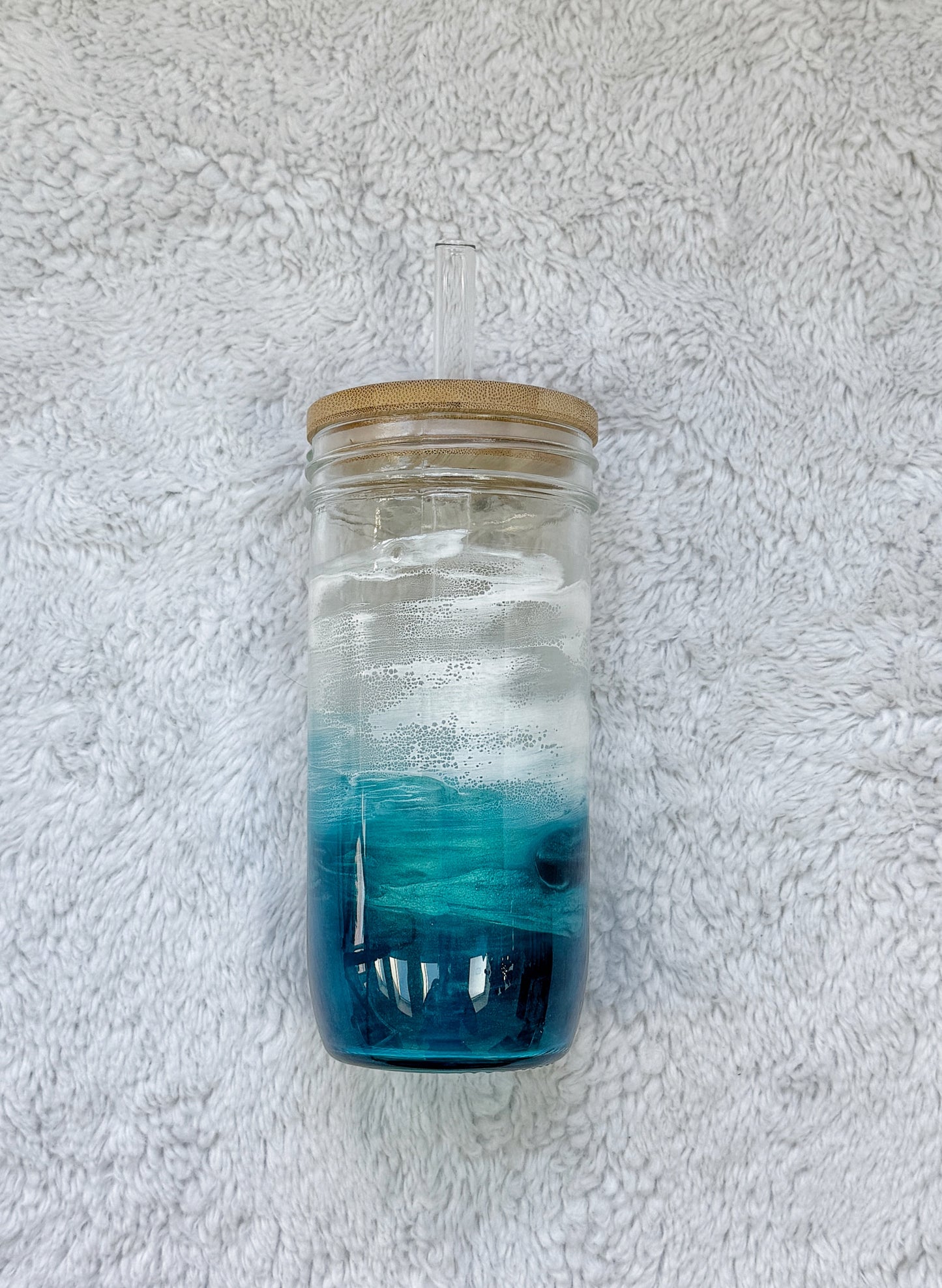 Ocean Wave Glass Can | Coastal Resin Tumbler 4/9/26