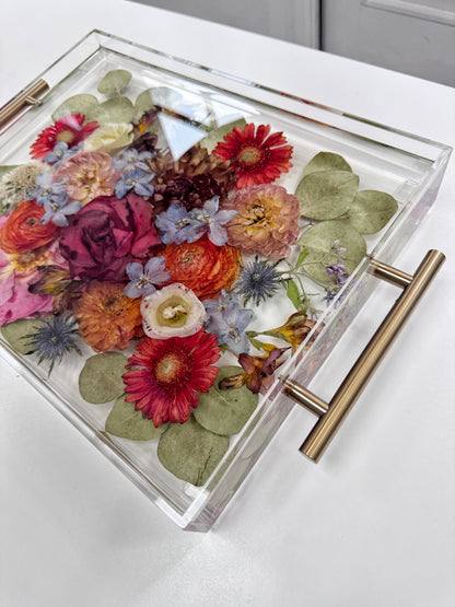 11" x 14" Acrylic Tray Floral Preservation Keepsake