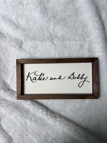 Custom handwriting sign