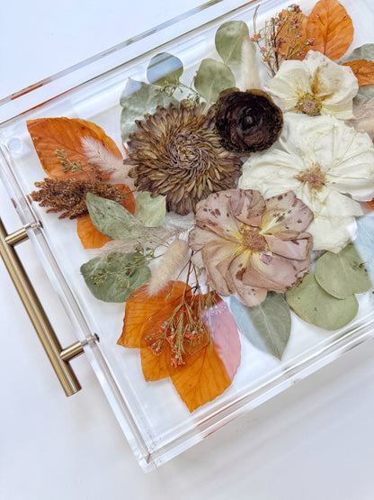 11" x 14" Acrylic Tray Floral Preservation Keepsake