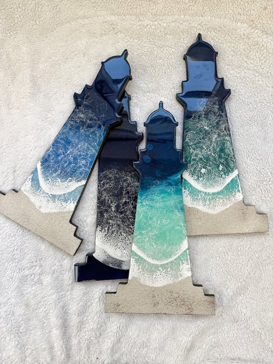 Coastal Lighthouse Wall Art | Ocean Wave Resin Decor 9/17/26