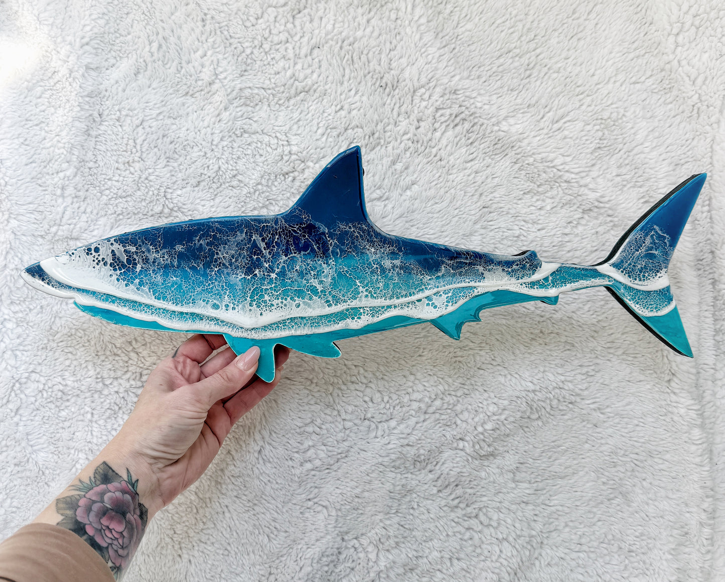 Great White Shark Wall Art | Ocean Wave Resin Decor 4/9/26