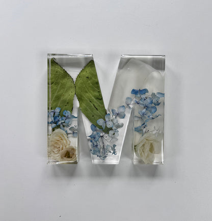 Letter Blocks Floral Preservation Keepsake - Add On Item