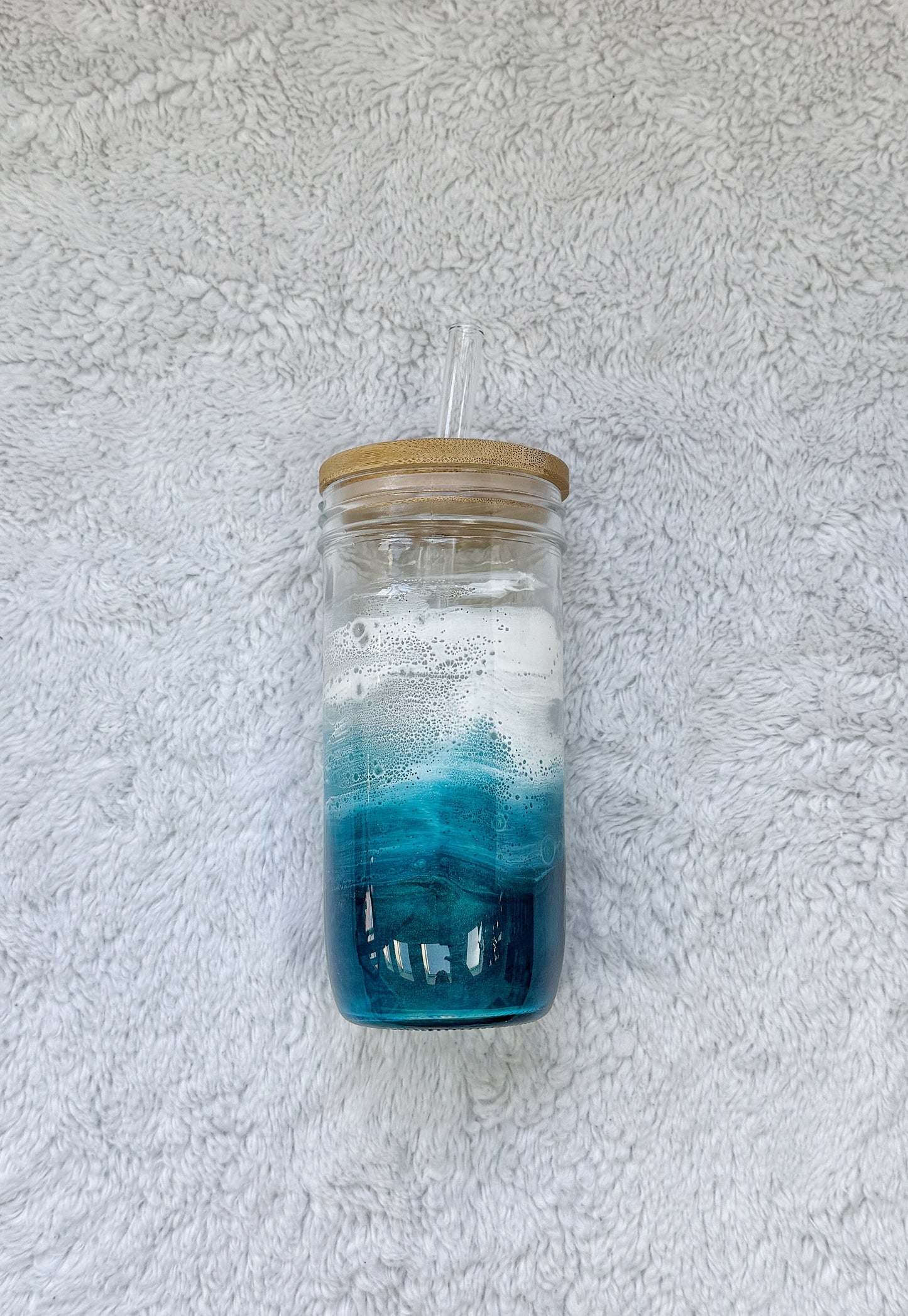 Ocean Wave Glass Can | Coastal Resin Tumbler 4/9/26