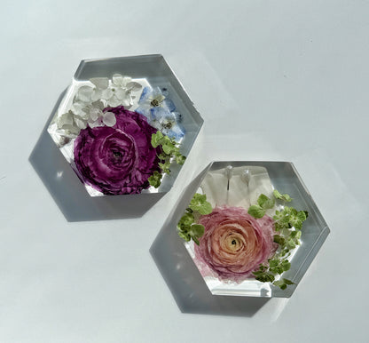 Mini Hexagon Floral Preservation Keepsake - Add On Item