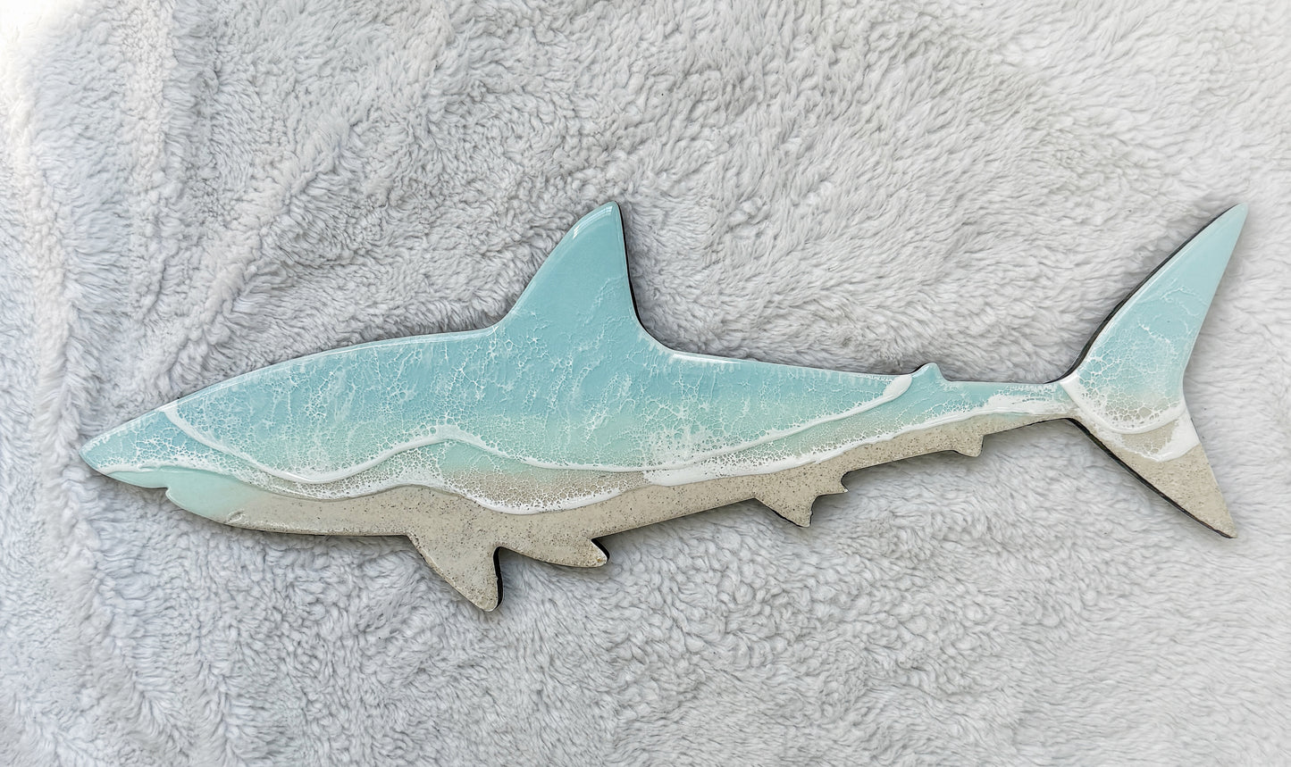 Great White Shark Wall Art | Ocean Wave Resin Decor 4/9/26