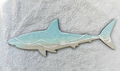 Great White Shark Wall Art | Ocean Wave Resin Decor 4/9/26