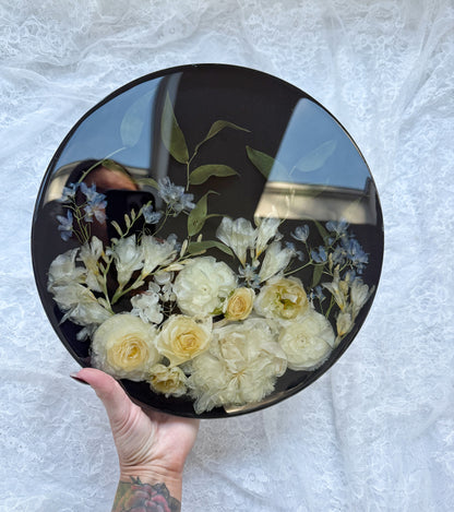 12" Hanging Round Floral Preservation Keepsake