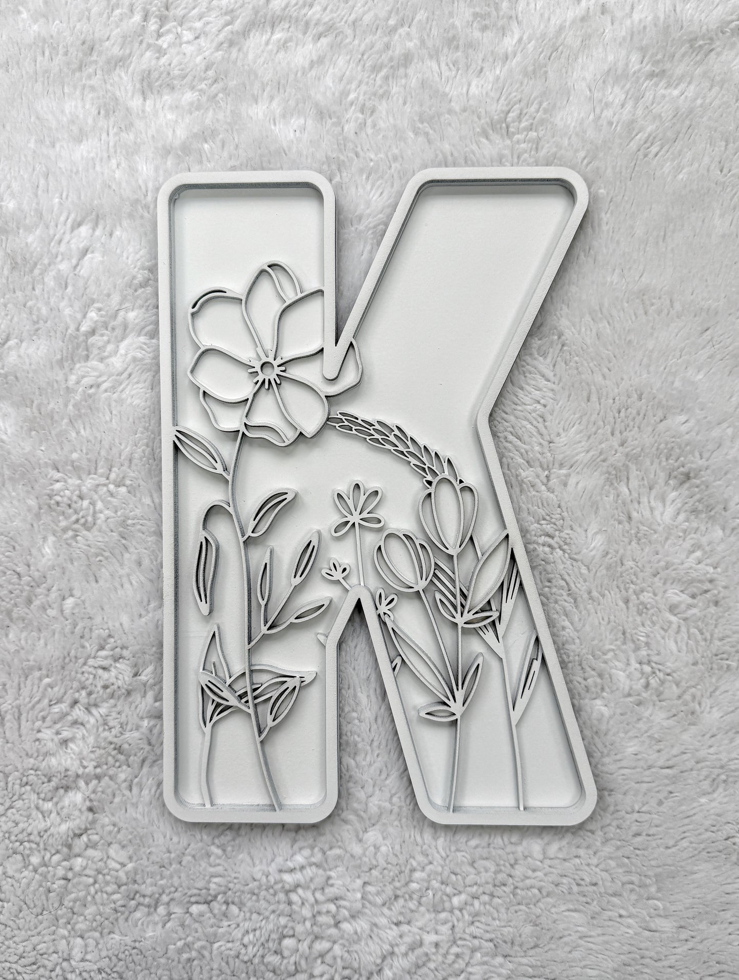 Custom Floral Resin Letter – Botanical Initial Art