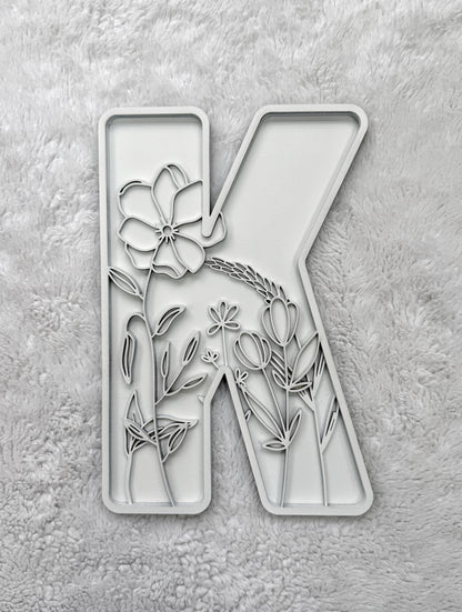 Custom Floral Resin Letter – Botanical Initial Art