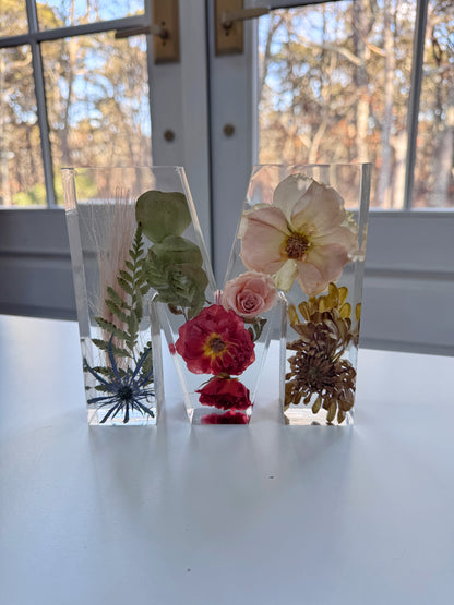 Letter Blocks Floral Preservation Keepsake - Add On Item