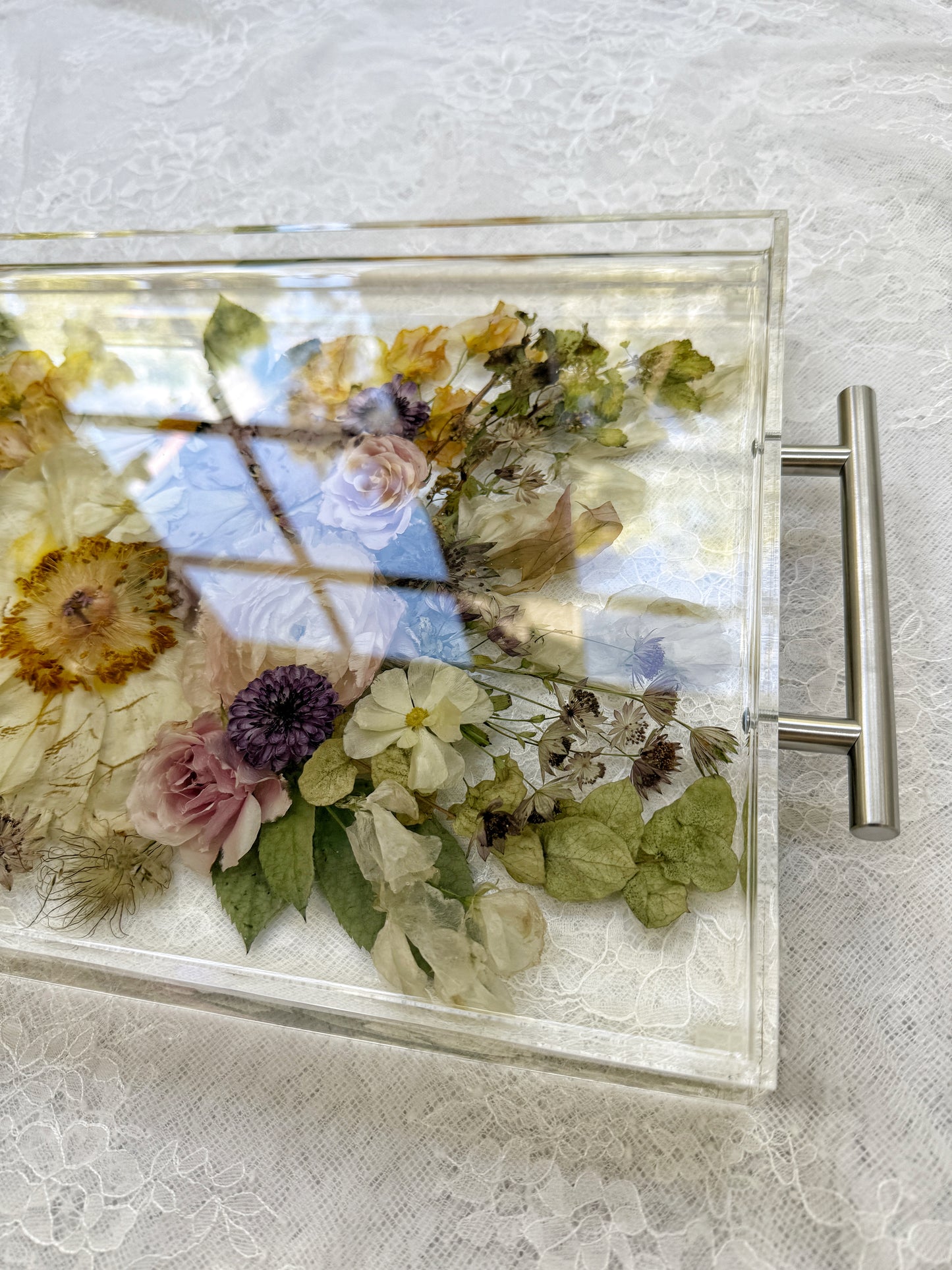 Floral Tray 11" x 14" Acrylic