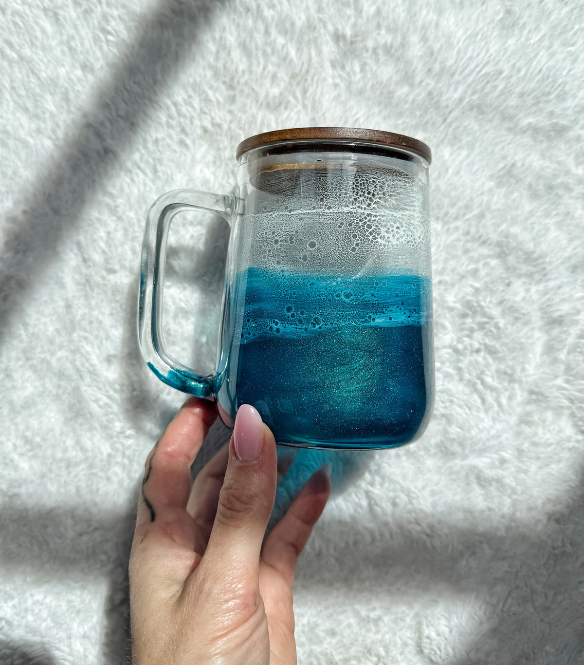 Ocean Wave Glass Mug | Handcrafted Resin Coffee Cup | Coastal Drinkware 9/17/26