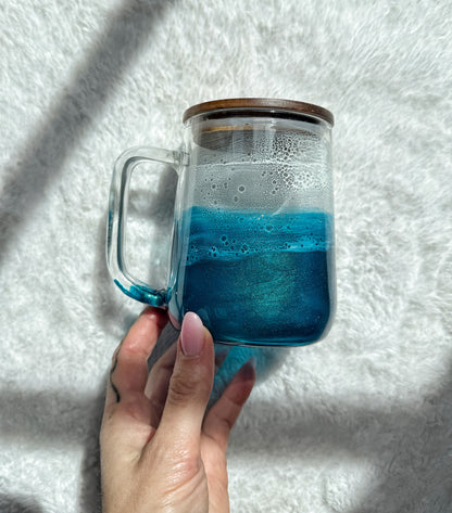 Ocean Wave Glass Mug | Handcrafted Resin Coffee Cup | Coastal Drinkware 9/17/26