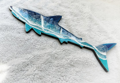 Great White Shark Wall Art | Ocean Wave Resin Decor 4/9/26