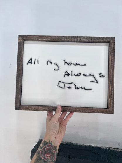 Custom handwriting sign