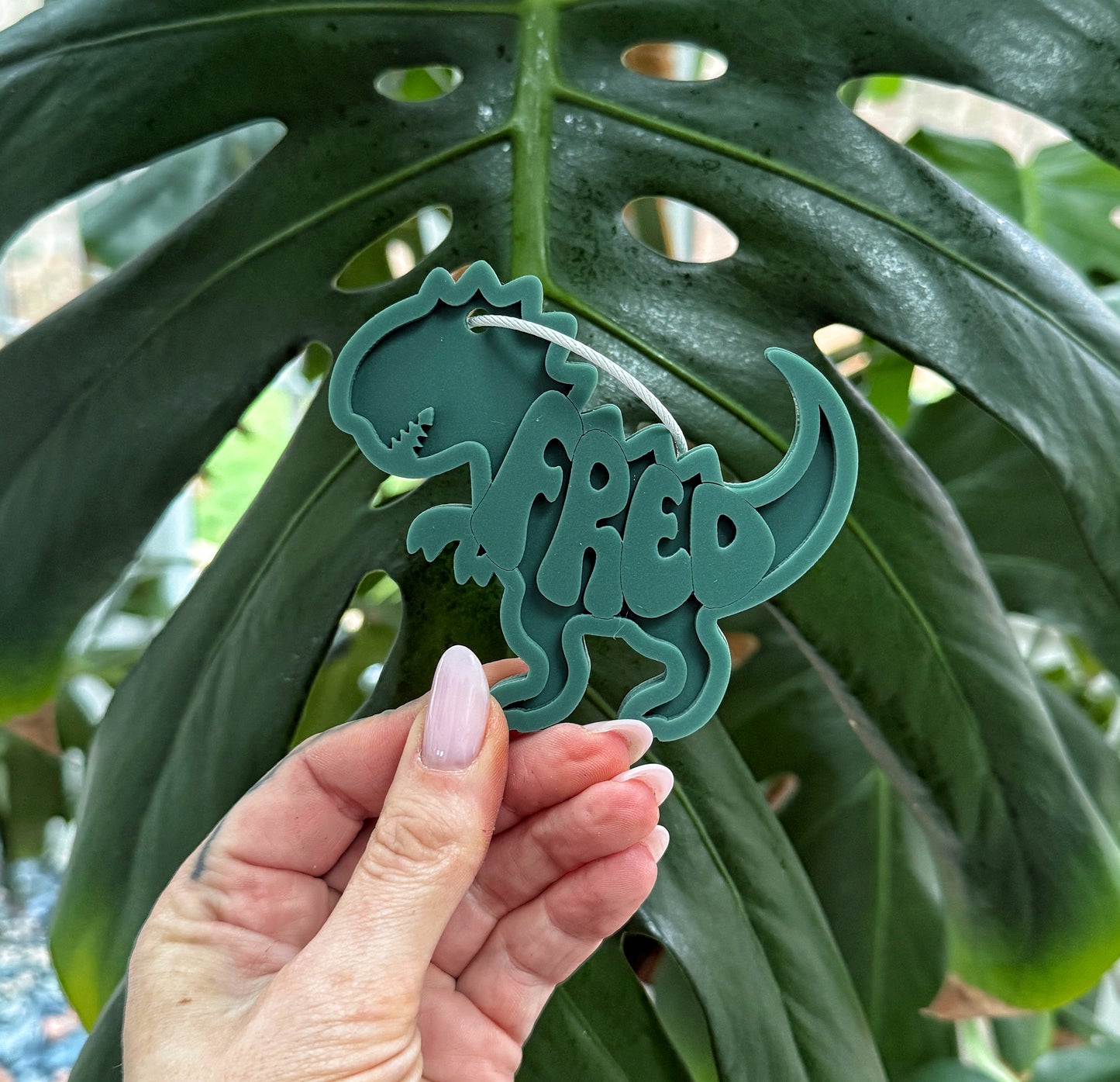 Custom Name Keychain | Personalized Acrylic Tag - Dinosaur