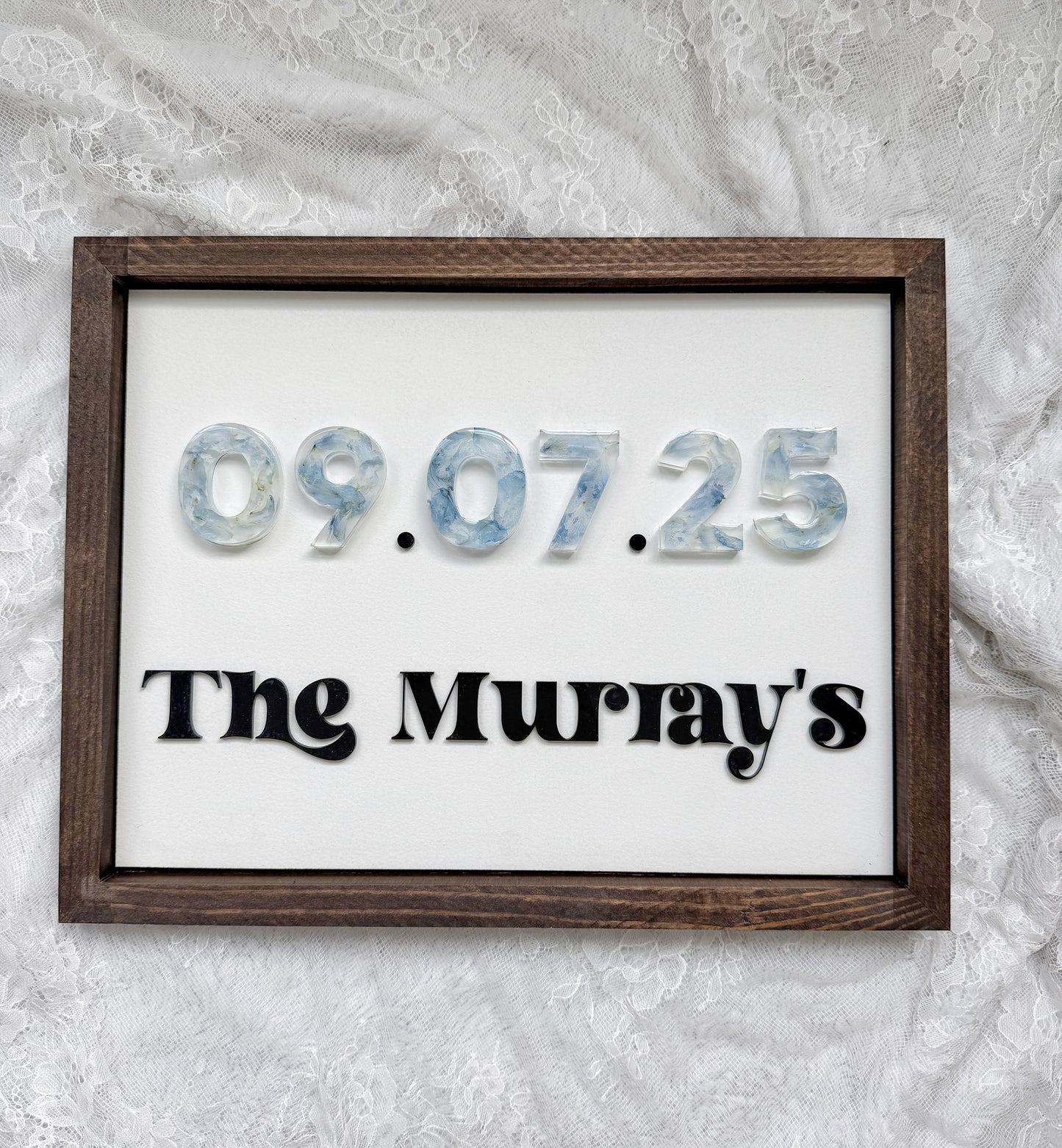 Floral Date Sign Floral Preservation Keepsake - Add On Item