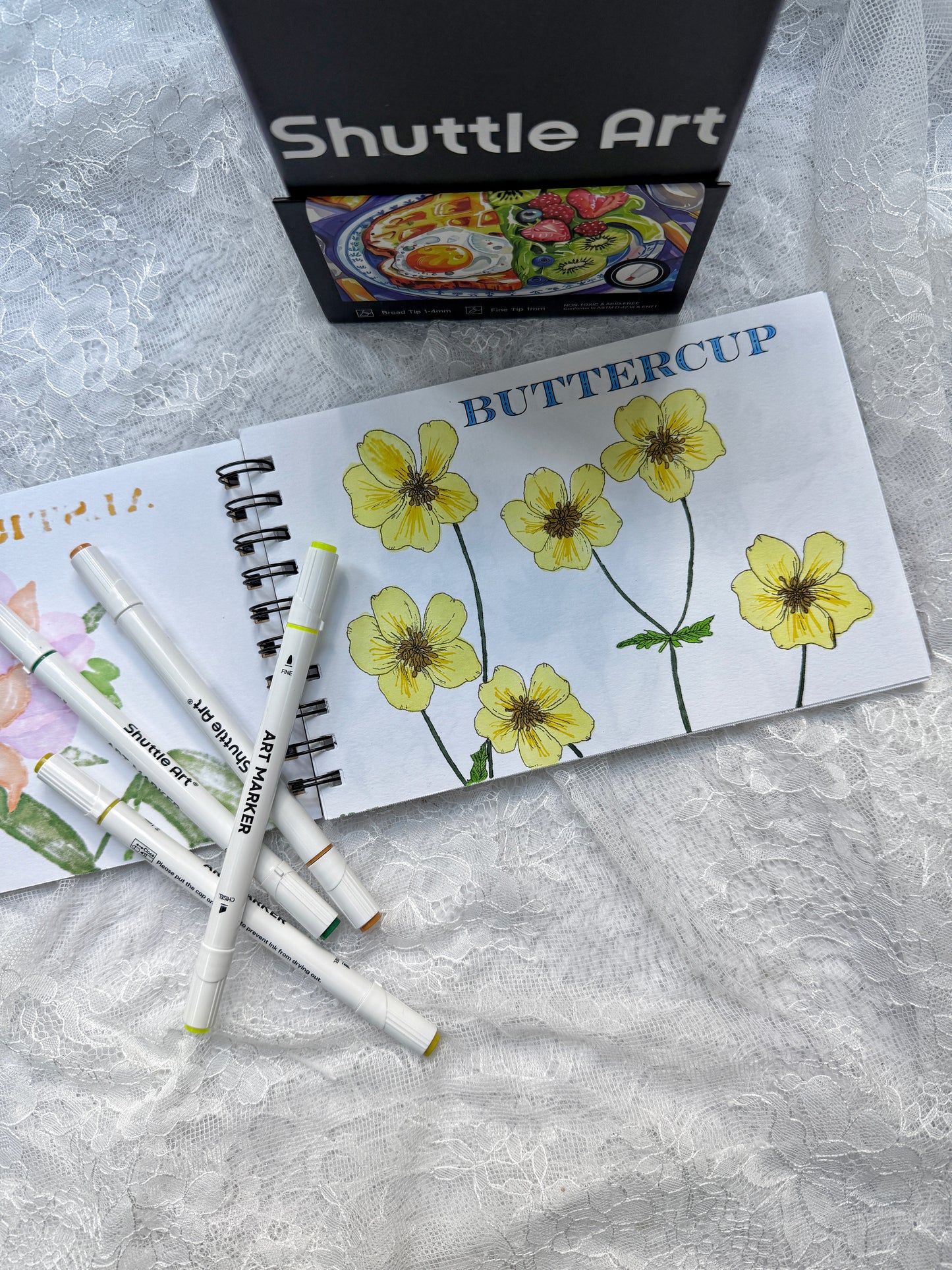 Complete Floral Coloring Book – Mixed Media Edition (with Marker Bundle) 9.8.25