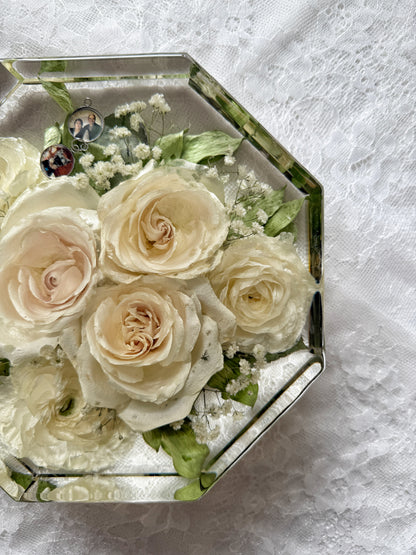 8" Octagon Floral Preservation Keepsake