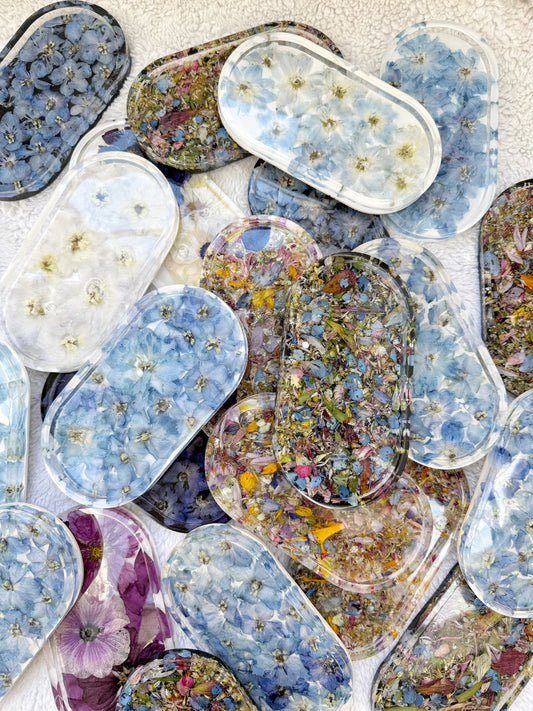 Floral Keepsake Tray | Pressed Flower Resin Tray 4/9/26