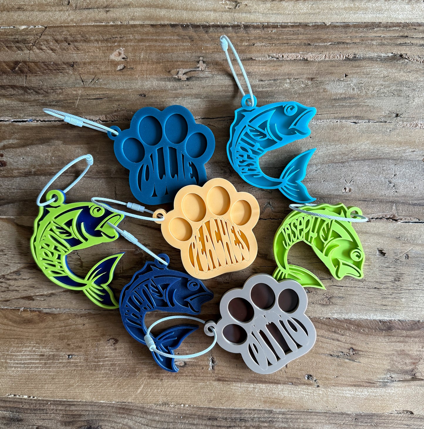 Custom Name Keychain | Personalized Acrylic Tag - Paw Print