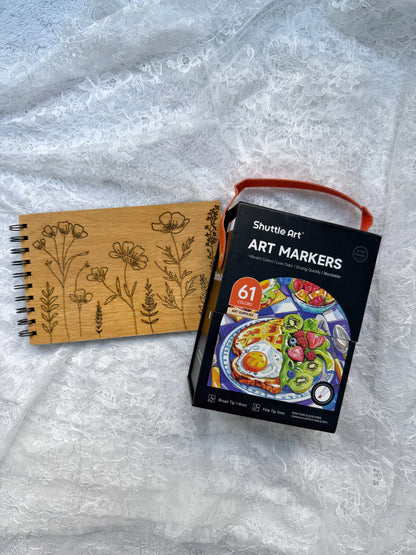 Complete Floral Coloring Book – Mixed Media Edition (with Marker Bundle) 11.16.25