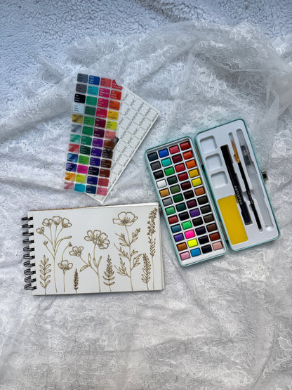 Complete Floral Coloring Book – Watercolor Edition (with Watercolor Set) 11.16.25