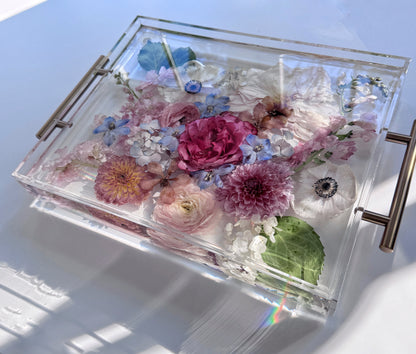 11" x 14" Acrylic Tray Floral Preservation Keepsake