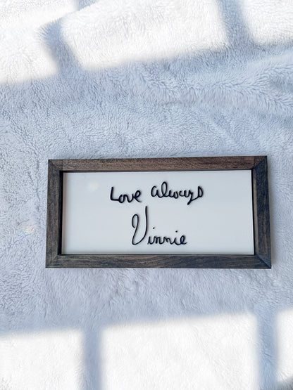 Custom handwriting sign