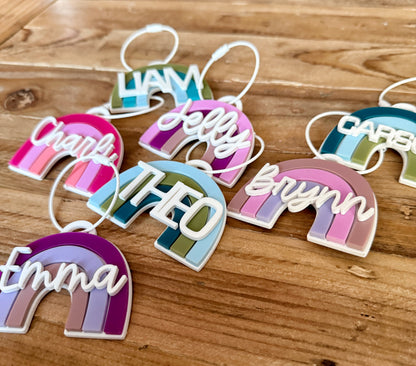 Custom Name Rainbow Keychain | Personalized Acrylic Tag