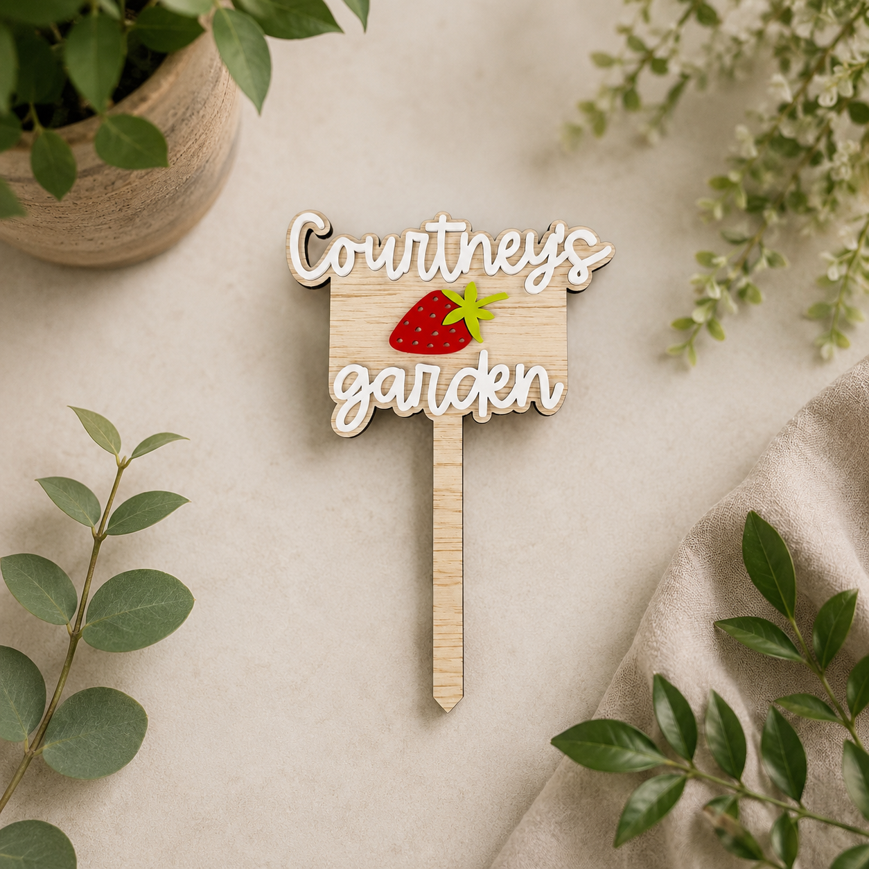Personalized Garden Plant Stake – Custom Name Sign