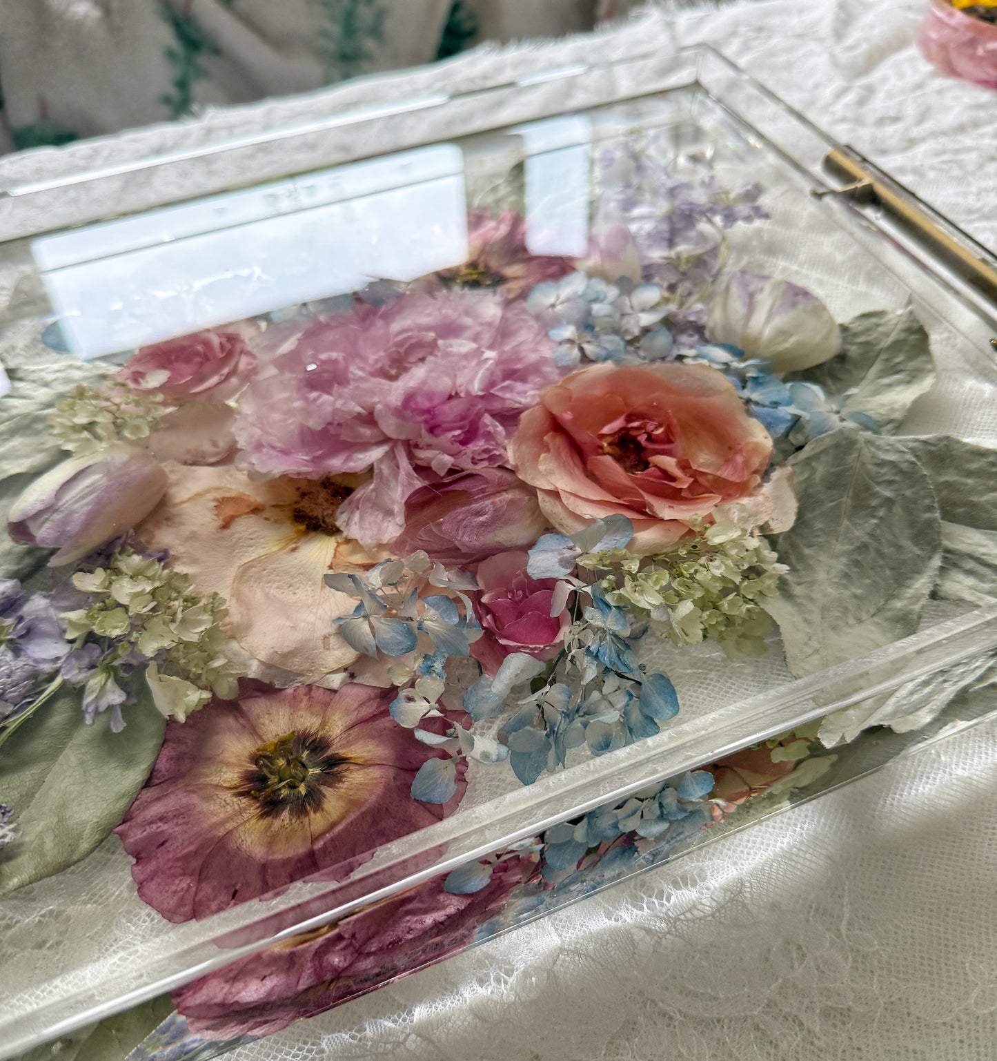 Floral Tray 11" x 14" Acrylic