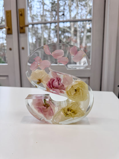 Letter Blocks Floral Preservation Keepsake - Add On Item