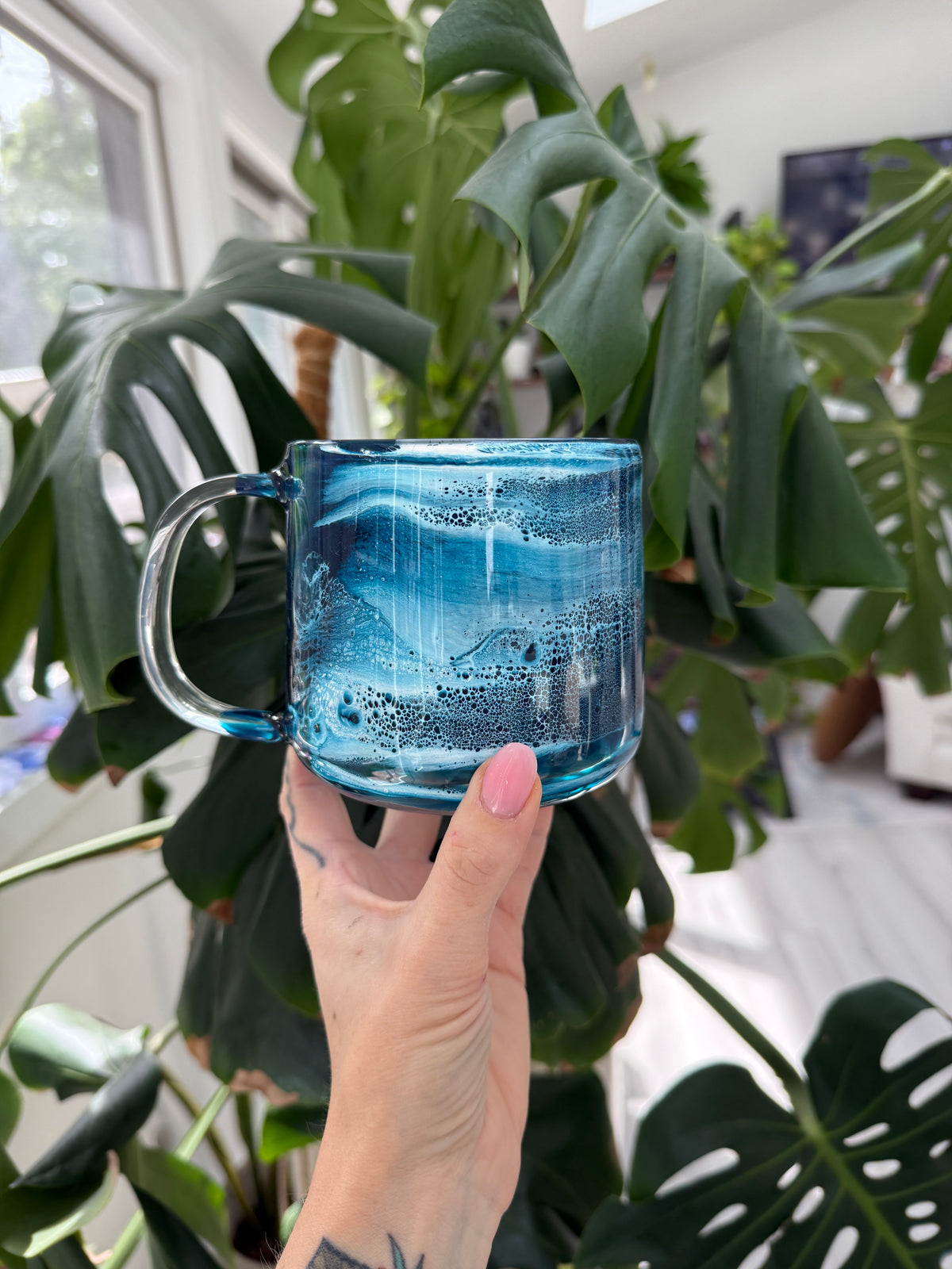Ocean Wave Glass Mug | Handcrafted Resin Coffee Cup | Coastal Drinkware 9/17/26