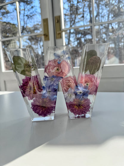 Letter Blocks Floral Preservation Keepsake - Add On Item