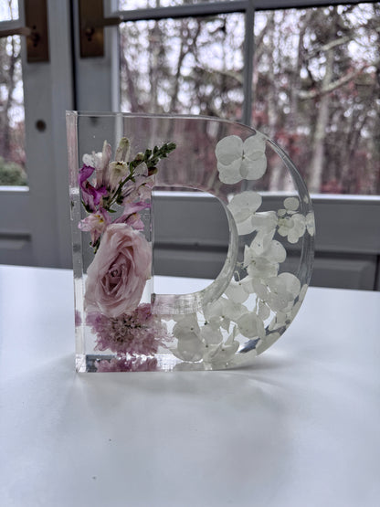 Letter Blocks Floral Preservation Keepsake - Add On Item