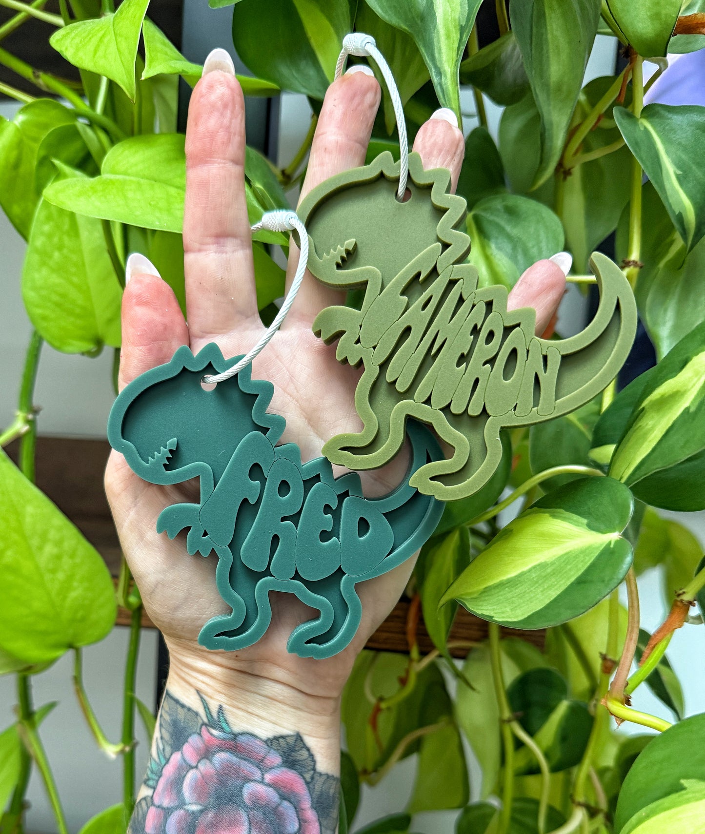Custom Name Keychain | Personalized Acrylic Tag - Dinosaur