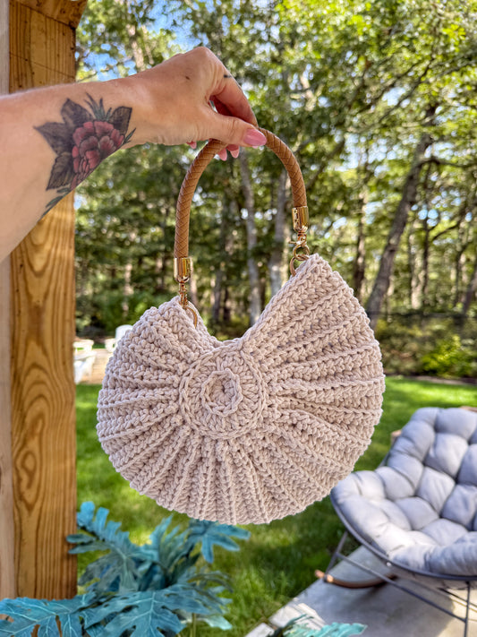 Hand Crocheted Shell Purse | Convertible Handbag + Crossbody 9/17/26