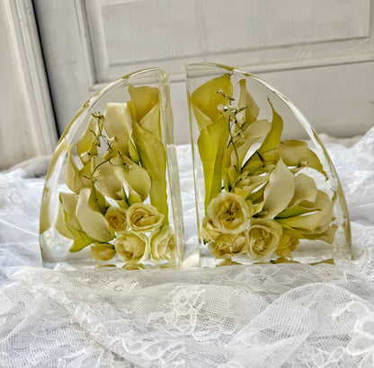 7" Bookends Floral Preservation Keepsake