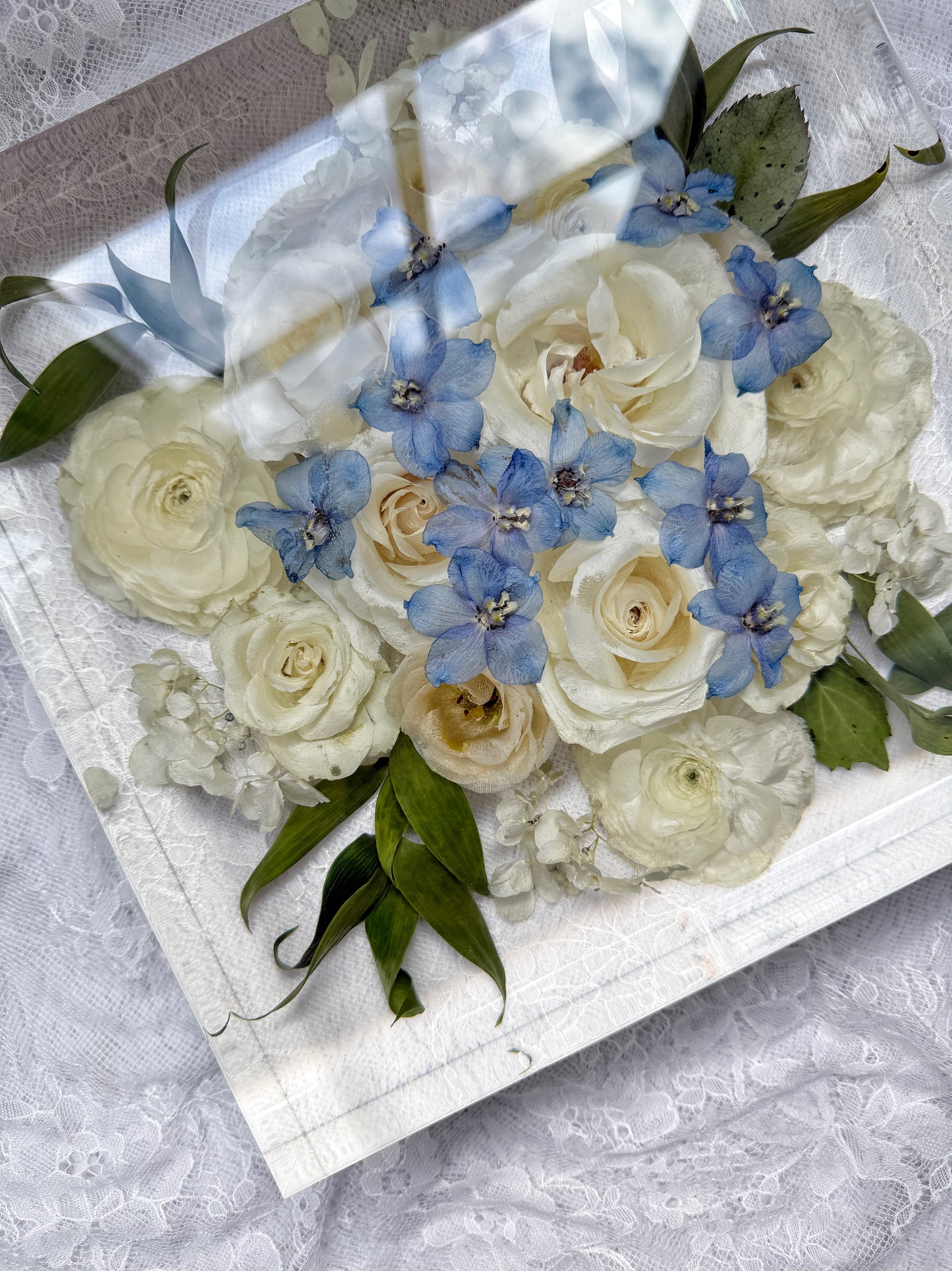 10" Square Floral Preservation Keepsake