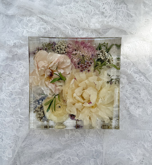 6" Square Floral Preservation Keepsake - Add On Item