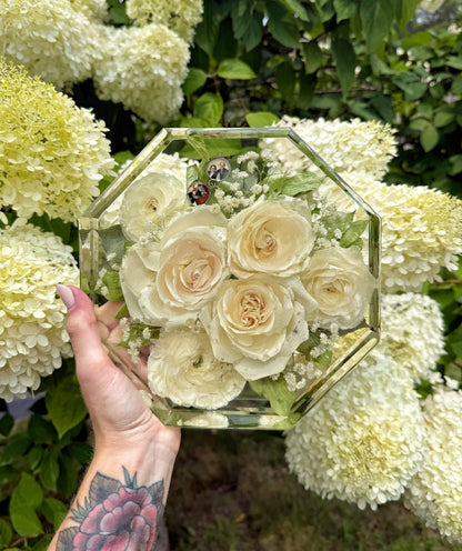 8" Octagon Floral Preservation Keepsake