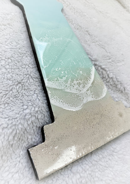 Coastal Lighthouse Wall Art | Ocean Wave Resin Decor