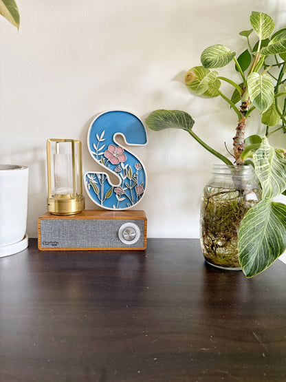 Custom Floral Resin Letter – Botanical Initial Art