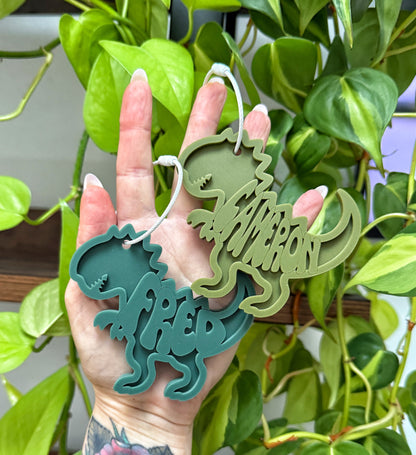 Custom Name Keychain | Personalized Acrylic Tag - Dinosaur