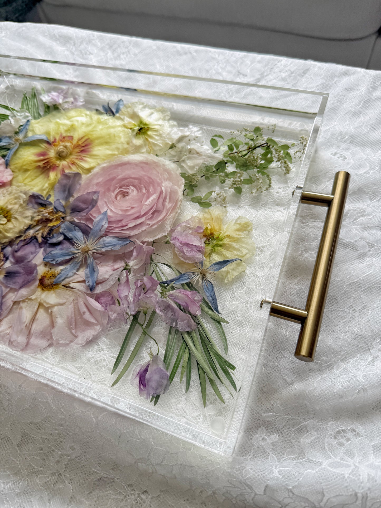 Floral Tray 11" x 14" Acrylic