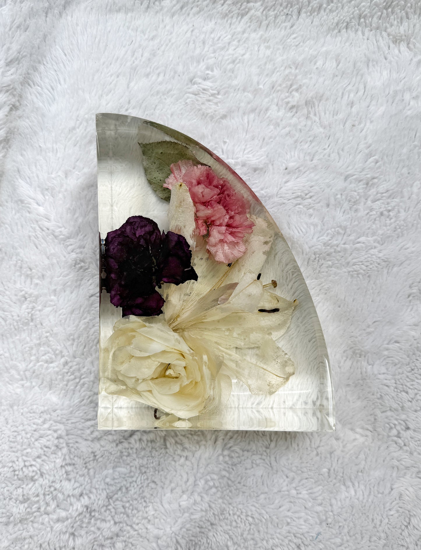 7" Bookends Floral Preservation Keepsake