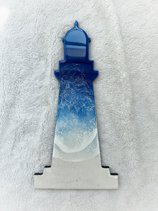 Coastal Lighthouse Wall Art | Ocean Wave Resin Decor 4/9/26