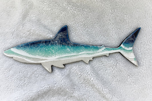 Great White Shark Wall Art | Ocean Wave Resin Decor